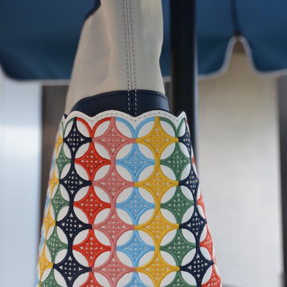 Tory Burch Multi Color Embroidery Tote - Picture 10 of 11